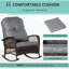Chaise berçante grise avec fond coulissant, pour une utilisation à large siège à l'extérieur