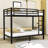 Metal Bunk Bed With Guardrails And Ladder-290090641-290090643