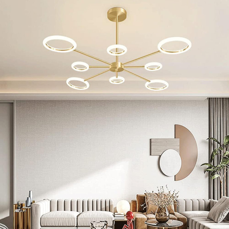 8 Lights Ledhanging Lamp Ring Light Fixtures Simple Chandelier Bedroom Decoration Ceiling Lamp Dining Room, Living Room, Bar, Kitchen Pendant Lighting