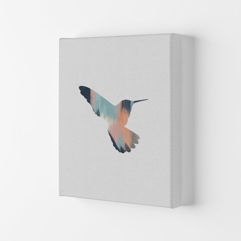 Pastel Hummingbird II - Print, 42cm H x 29.7cm W x 4cm D, Wrapped Canvas