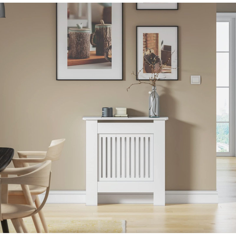 Raeford Radiator Cover, 82cm H X 78cm W X 19cm D, White