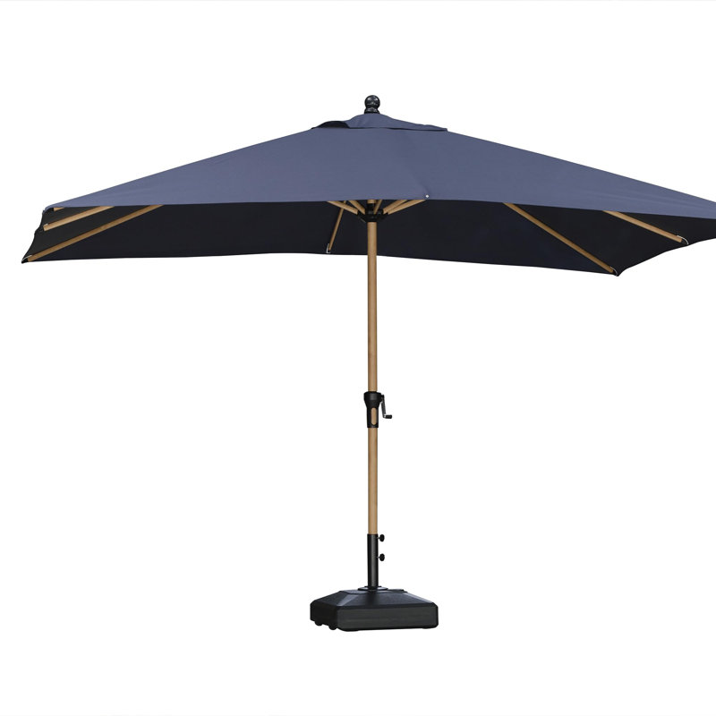 Parasol 9 pi x 11,5 pi avec parasol bleu marine et base rectangulaire en aluminium 8 pi x 11,5 po, Marine