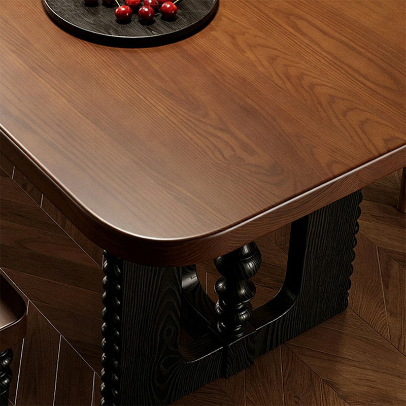 Table de salle à manger rectangulaire en bois de noyer massif, H 29,53 po x l 70,87 po x P 31,5 po