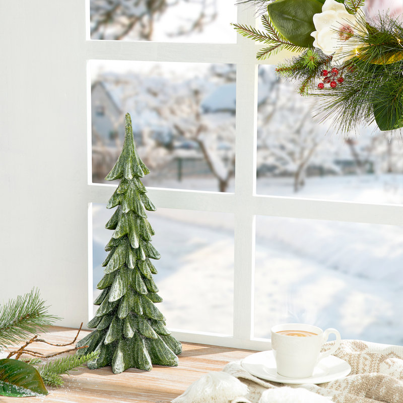 Resin Christmas Table Tree Décor, Green