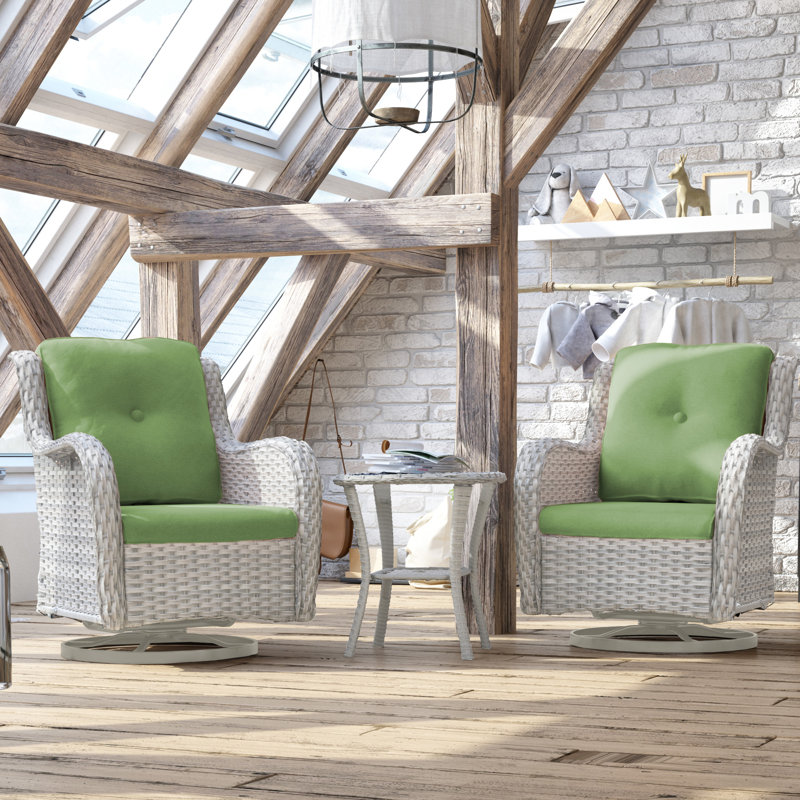 Ensemble de conversation avec coussins Isella, Vert, Gris