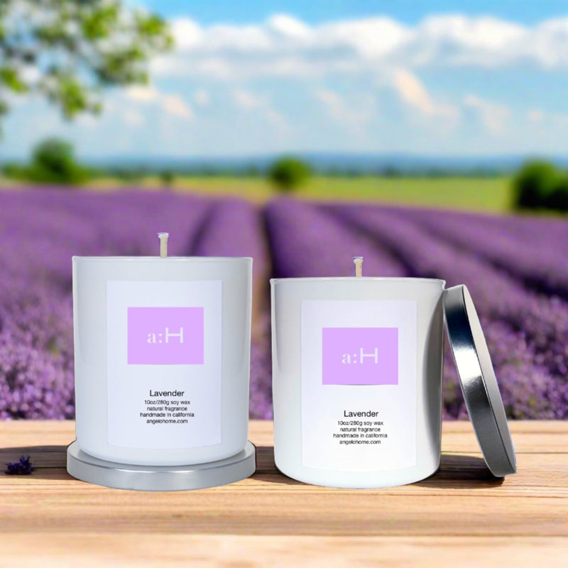 A:H Lavender Scented Tumbler Candle with Glass Holder