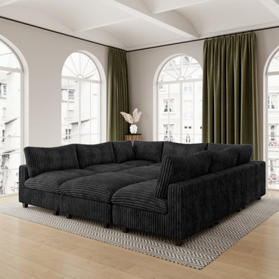 Canapé modulaire 9 pièces avec repose-pieds 9 pièces