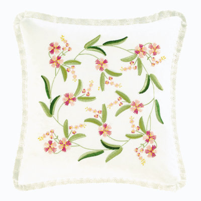 Primavera Embroidered Throw Pillow
