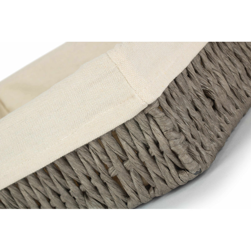 Lily Manor Wicker Storage Tray Basket with Lining, 10.5cm H x 44cm W x 34cm D