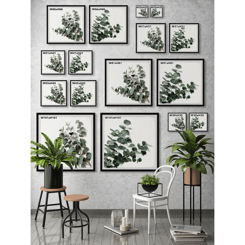 Eucalyptus Bloom by Marmont Hill - 2 Piece Single Picture Frame Painting Set, 81" H x 81" W x 3.81" D
