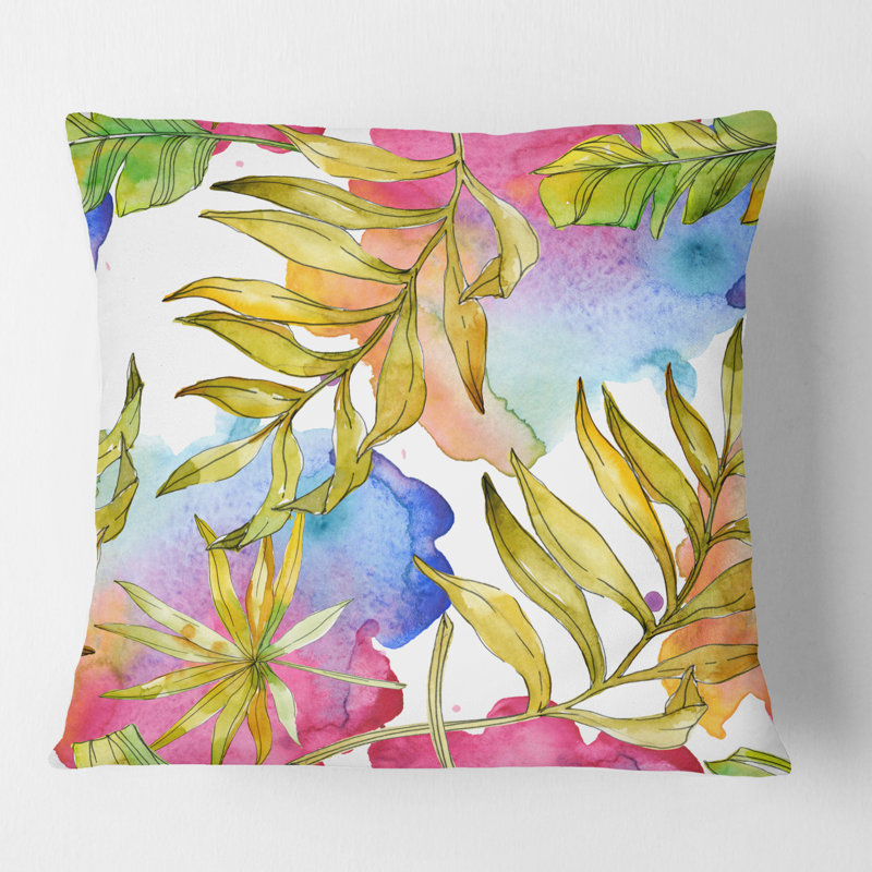 Coussin tropical imprimé tropical Mid-Century, 18 po x 18 po