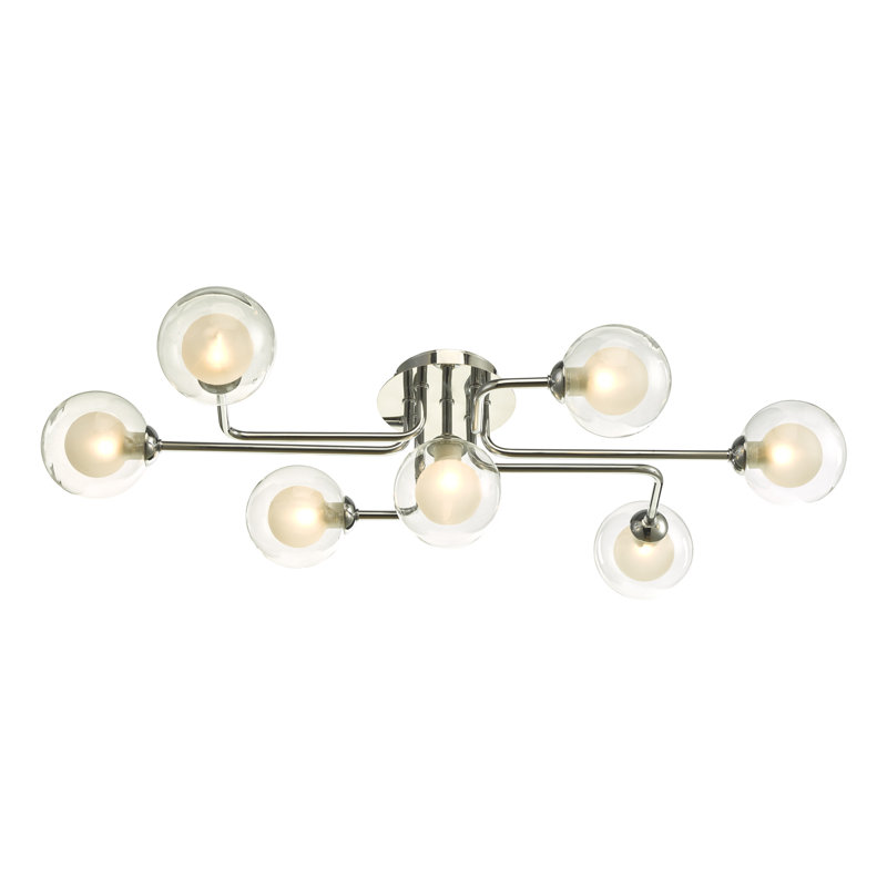 Zanesfield Semi Flush Mount, Clear/Opal