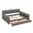 Queen Size Upholstered Platform Daybed With Two Storage Drawers, Lambswool Upholstered Bed Frame With USB, No Box Spring Needed-1350202776