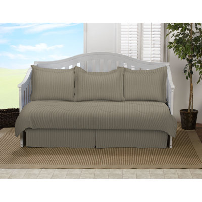  Black or Blue Ticking Stripe Comforter Set