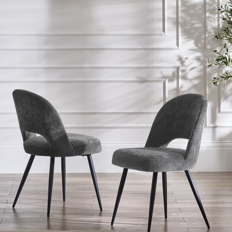 Rodborough 49cm H Polyester Upholstered Wing Back Side Chair, Grey