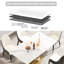 Table en pierre artificielle blanche de 63 po - pieds doubles, sièges pour 6 à 8 convives, blanc moderne, base solide, capacité pour une personne