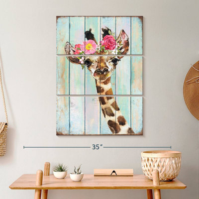 " Grunge Giraffe Floral Crown " by Daisy A 3 - Pieces