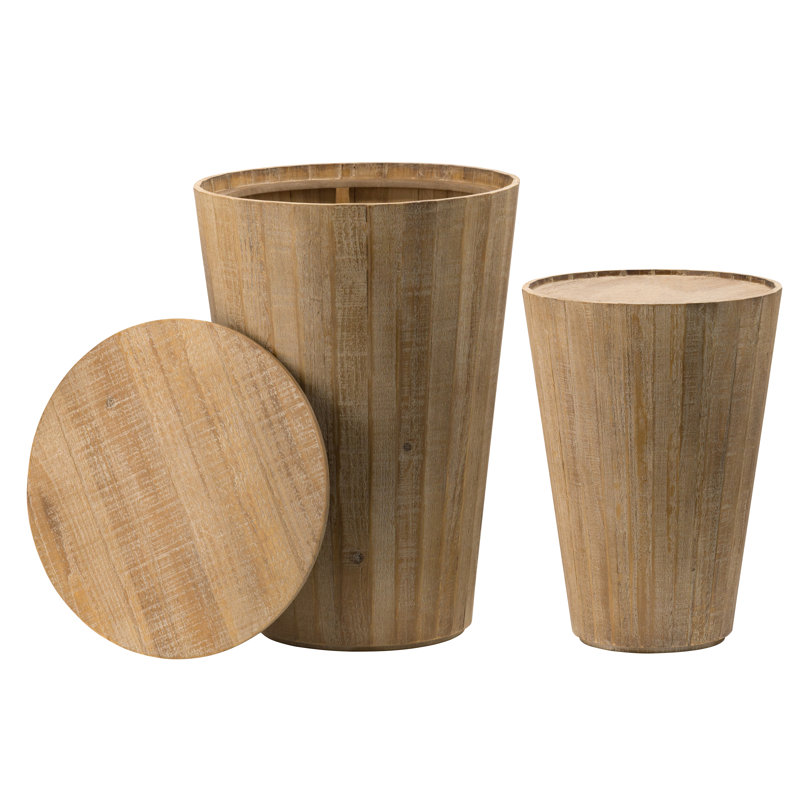 Josee Solid Wood Top End Table Set