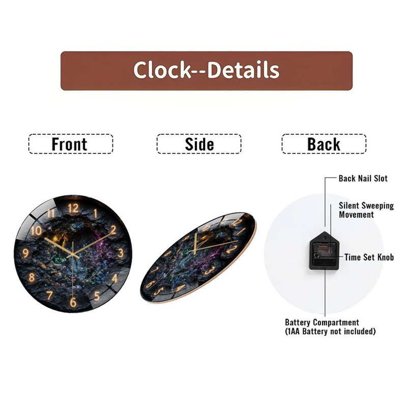 Horloge murale 12 po Glowing
