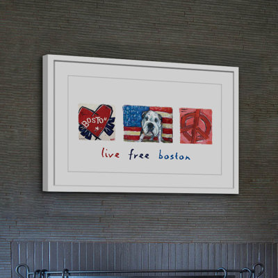 Live Free Boston 1 Piece Single Picture Frame Painting