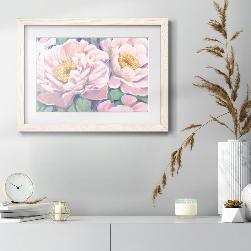 Pivoines en fleurs II, H 14 po x l 20 po x P 1,5 po, Blanc