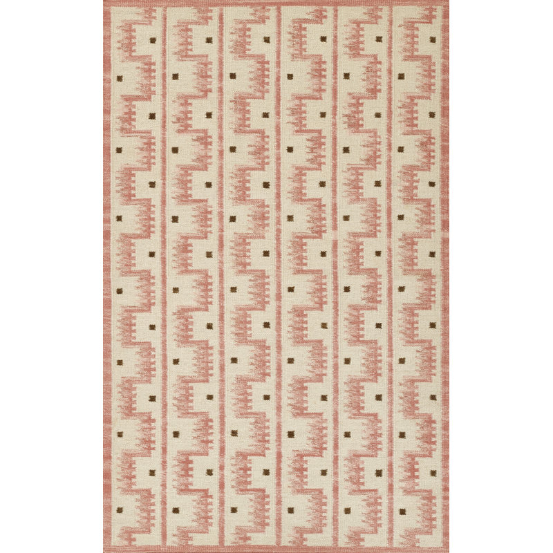 Tapis géométrique en laine et en coton tissé à la main Freya, Rectangle 9 pi x 12 pi