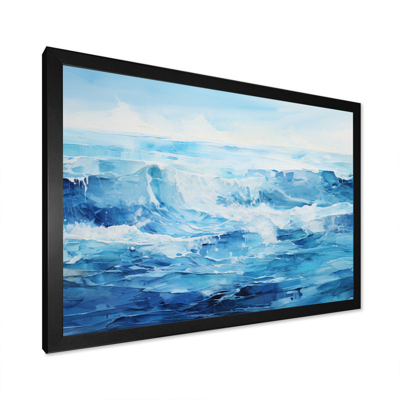 Impression sur toile Ocean Sapphire Infinity III, H 24 po x l 32 po x P 1 po, Cadre simple noir