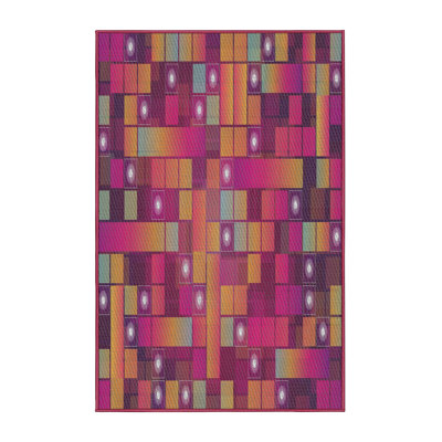 Tapis gris/rouge à motifs Arison
