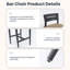 Tabourets de bar d'extérieur modernes avec cadre en aluminium 2 pièces avec dossier ergonomique et coussin Sunbrella pour le jardin, la piscine et l'îlot de cuisine-268428363