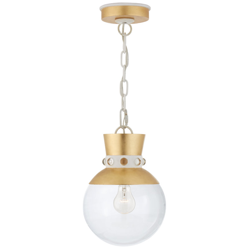 Julie Neill Lucia Small Pendant, 12.5" H x 8.5" W x 8.5" D, Matte Black/Gold