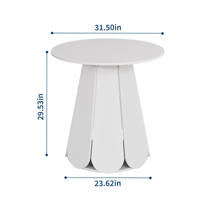 Table de salle à manger ronde blanche avec base à pétales, table bistro compacte pour appartement, coin cuisine et petit-déjeuner, meubles faciles à assembler