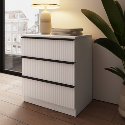 Shanquil 60 W Ripple Ridged 3 Drawer Chest Of Drawers