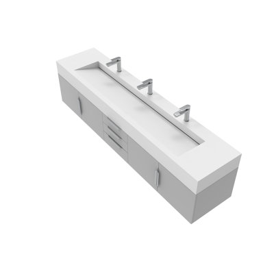 Meuble-lavabo mural double l 84 po x P 19 po x H 20 po Roghan