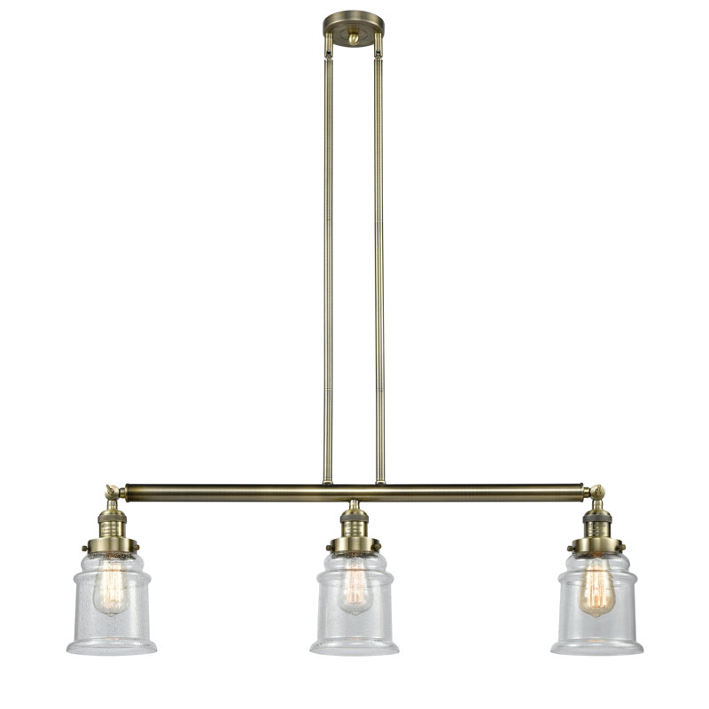 Galaviz 3 - Light Kitchen Island Pendant, Antique Brass, No Bulb Included, Seedy