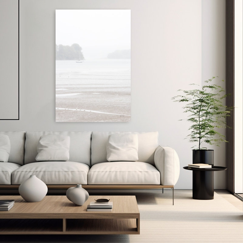 «Misty Morning I», art côtier abstrait, H 60 po x l 40 po
