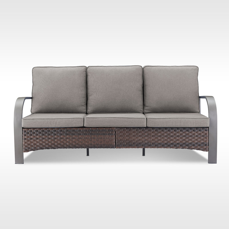 Canapé d'extérieur avec coussins 78 po Bobra, Gris