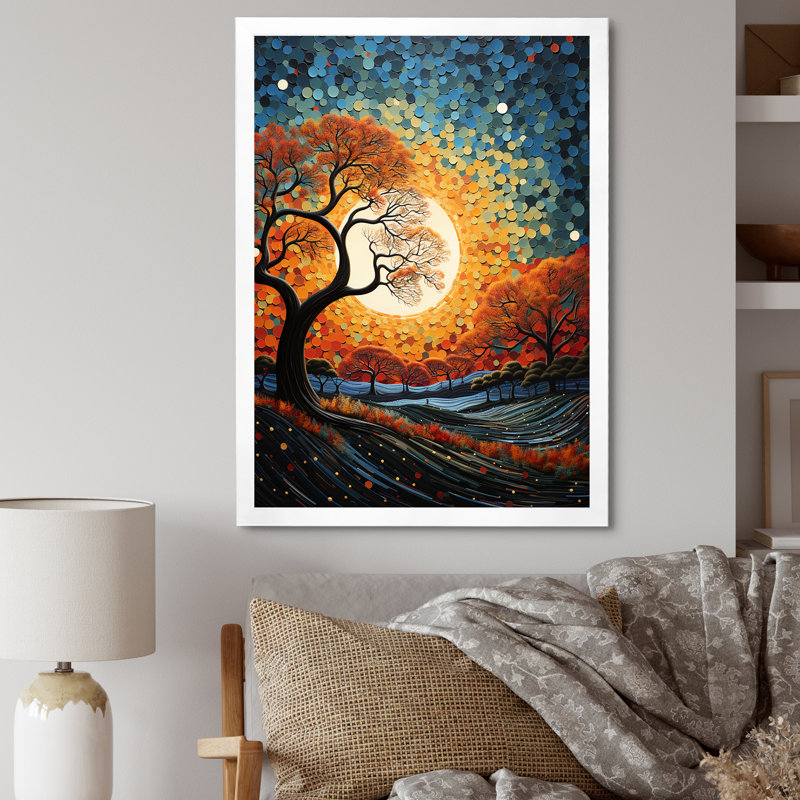 Spiritual Embrace Baobab Tree I - Art mural sur toile, arbre baobab, Cadre simple blanc, H 40 po x l 30 po