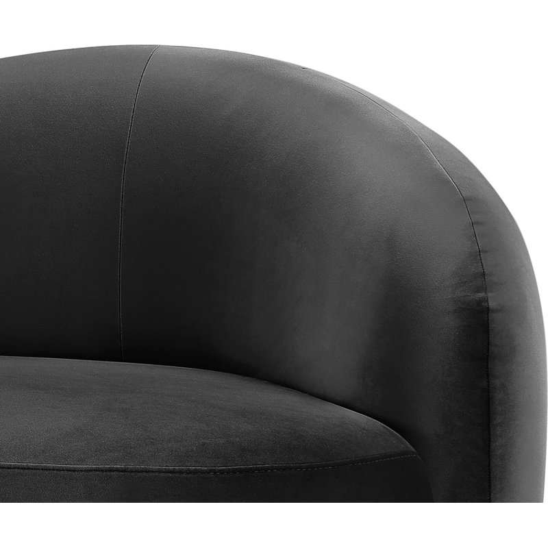 Canapé en velours 92,5 po Aldana, Velours noir