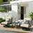 Tamarin 3 Pieces Outdoor/indoor Aluminum Patio Swivel Conversation Seating Group With Sunbrella® Cushions And Side Table