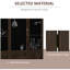 Mur d'intimité de 67 po de hauteur, 4 panneaux de brun noyer avec tableau noir pour cloison de bureau, pliable, 5,5 pi