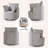 33.86'' Wide Contemporary Soft Upholstered Swivel Barrel Chair With Two Accent Pillows-117494230