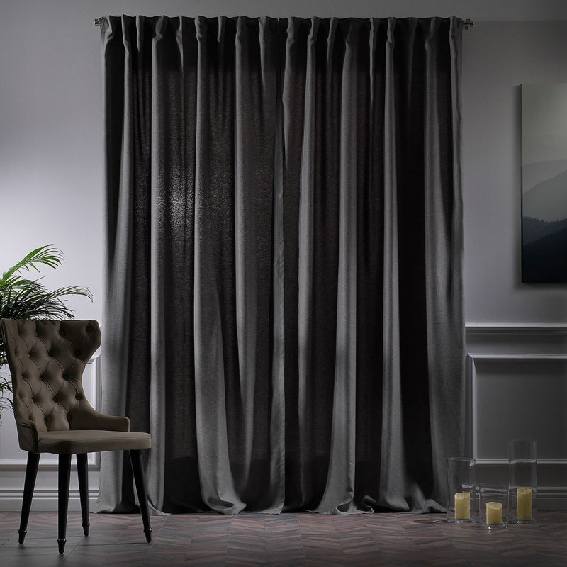 Panneau décoratif décoratif extra large et très long fait sur mesure, Gris clair, L 52 po x L 204 po