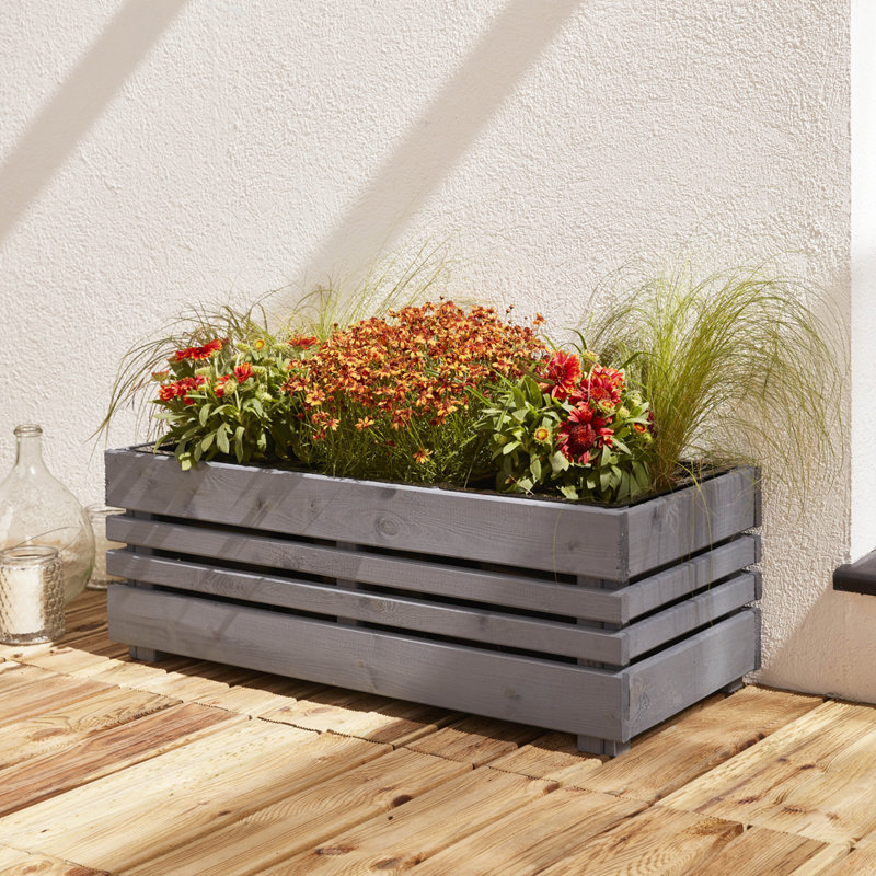Broshous Wood Planter Box, 32cm H x 90cm W x 40cm D