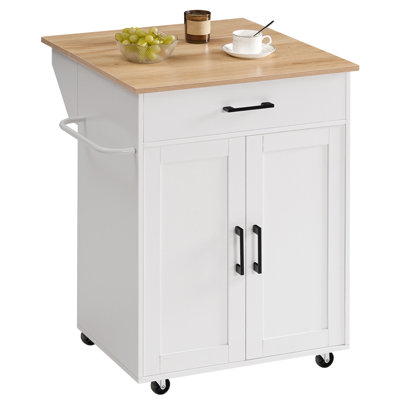 Insken 33.3" Rolling Kitchen Island with Storage by Winston Porter