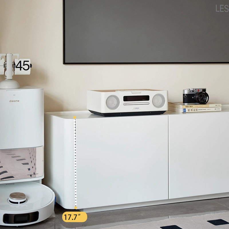 Meuble télé Modern Minimalist Eucalyptus, H 17,7 po x L 70,9 po x l 15,7 po
