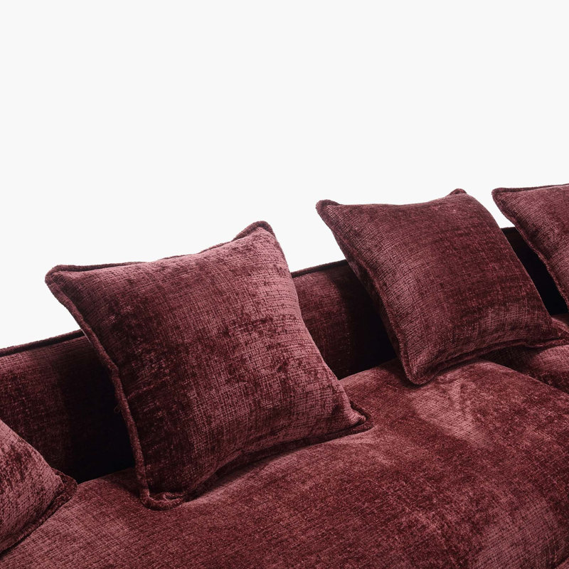 Modular U-Shaped Sectional Sofa with Pillows for 5