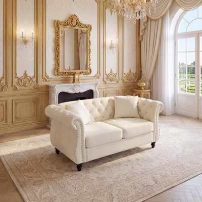 Canapé modulaire Chesterfield avec garniture cloutée et dossier capitonné