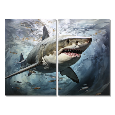 Requin gris «Silent Hunter II» - art mural gris