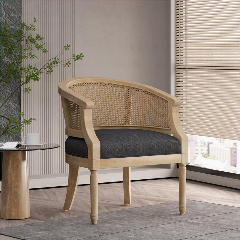 Fauteuil d'appoint en bois d'hévéa massif, siège simple confortable pour adultes, pour la chambre à coucher du salon