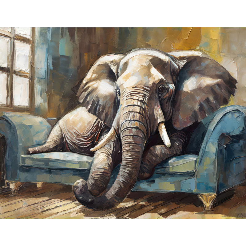 «Elephant Couch» sur toile, H 32 po x l 26 po